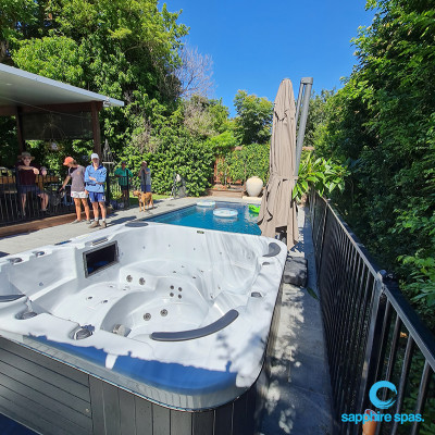 This spa pool perfectly completes this backyard thanks to the team @Country Rubber & Foam Tamworth