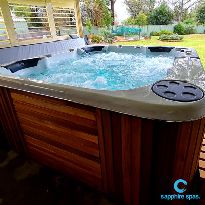 Spa pool covered for all weather thanks to the team @ Country Rubber & Foam Tamworth