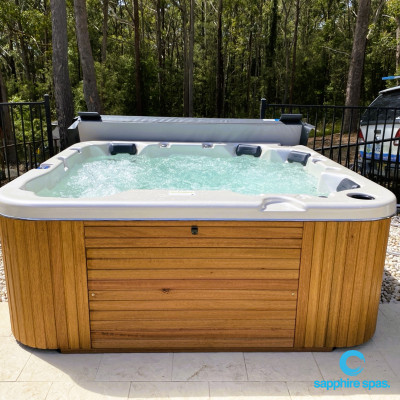 myRelaxation in white pearl interior and envirogum cabinetry thanks to the team @ Taree Pool Supplies