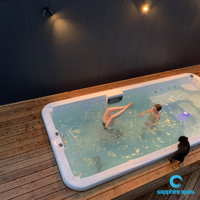 Swim spa fun : Installation & deck build by Chrome Projects Mornington Peninsula & the team @ mySpaPakenham