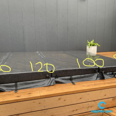 HARDCOVER HEIGHT DIMENSIONS / 5metre SWIM SPA 6 pieces shown on M5Watersedge