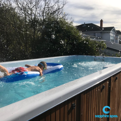 Splash & play in our new swim spa thanks to the team @ Otago Pools & Spas NZ