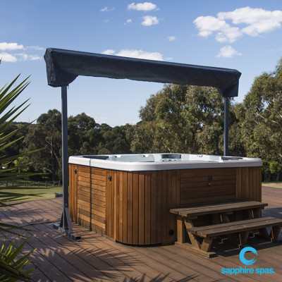 mySpaSHADE gazebo pergola shade sail spa cover CLOSED POSITION