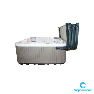 Cover-Lift-ECO : powder coated aluminium / heavy duty moulded side brackets / easy removal & storage of spa cover