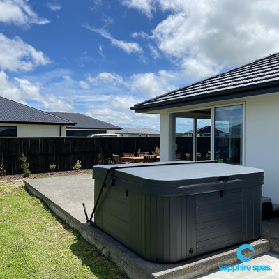 Spa pool slate grey hardcover grey duratek thanks to the team @ Wanganui Pool Clinic NZ