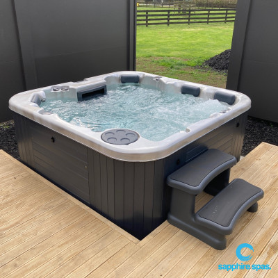 myTemptationPREMIUM in silverwhite interior with grey duratek maintenance free cabinet thanks to the team @ Swimming Pool Shop NZ