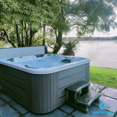 myObsession silverwhite interior with coastal grey duratek cabinet thanks to the team @Paramount Pools & Spas Tauranga NZ