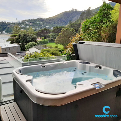Great view from myPartner spa pool thanks to the team @ Wright Pools & Spas Wellington NZ