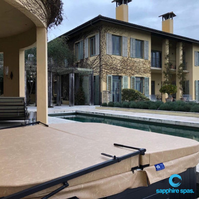 The humble Sapphire Spa sits comfortably amongst the grandeur of this vineyard estate thanks to the team at Bermuda Lifestyle Hawkes Bay NZ